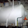 60 mils of C-C 100 ceramic spray applied to a boiler feed water tank at a food processing plant boiler room